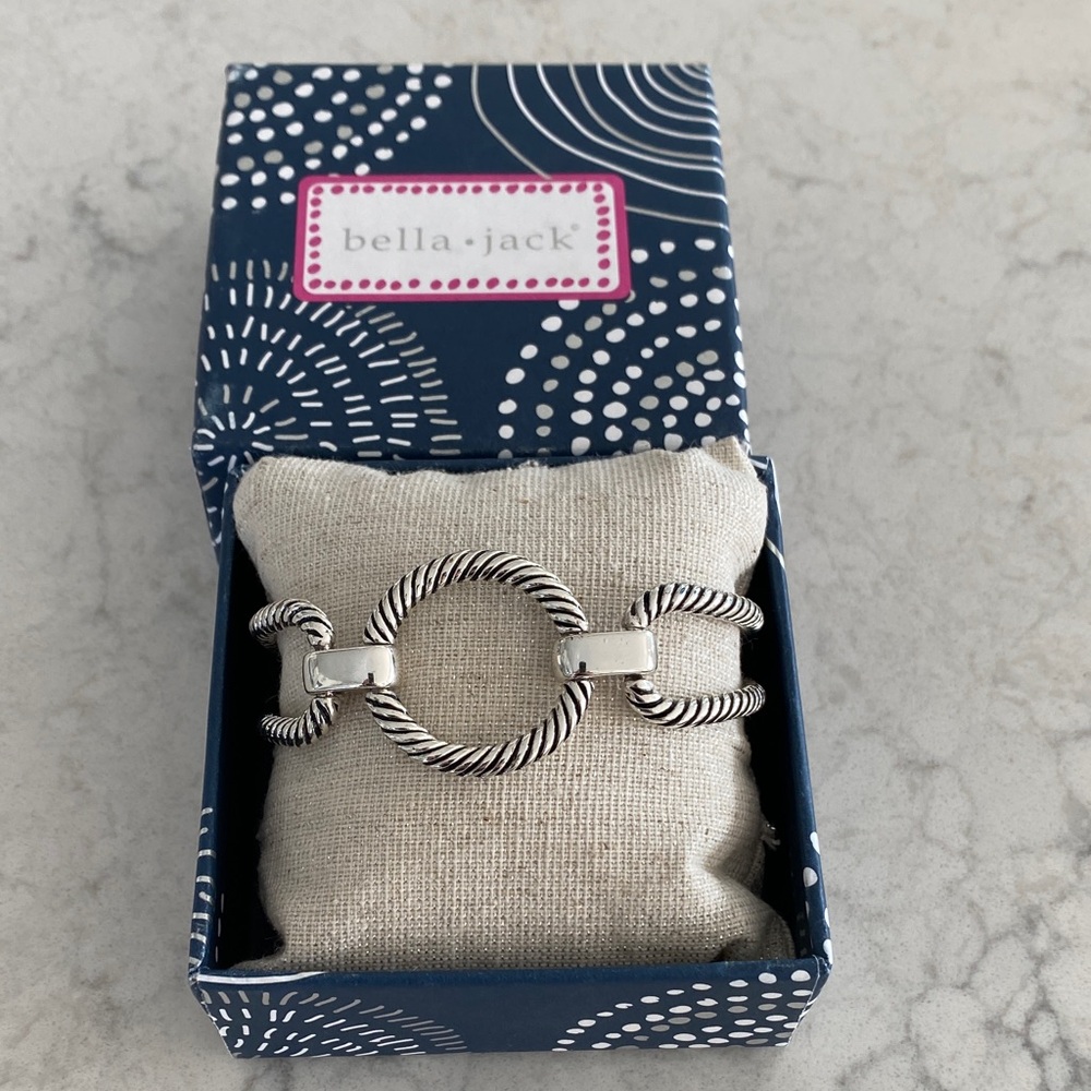 Bella+Jack Silver Twisted Rope Link Bracelet